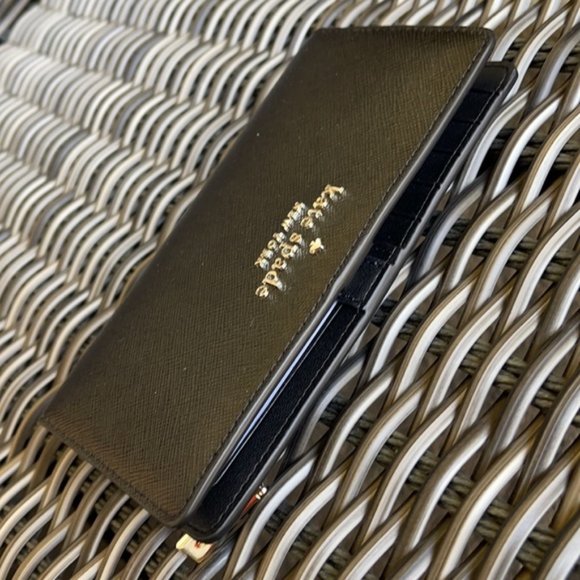 Kate Spade Staci Large Slim Bifold Wallet Black - Picture 4 of 16